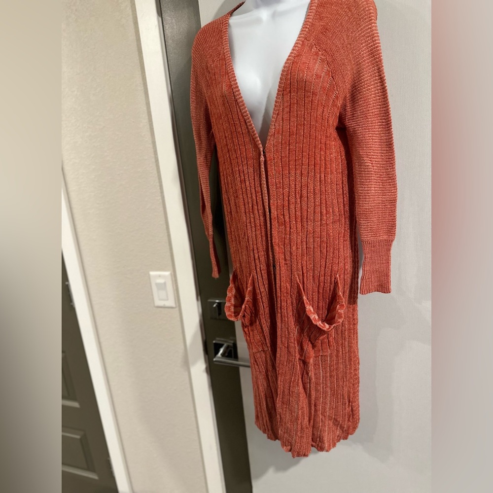Free people long cardigan orange/red color
